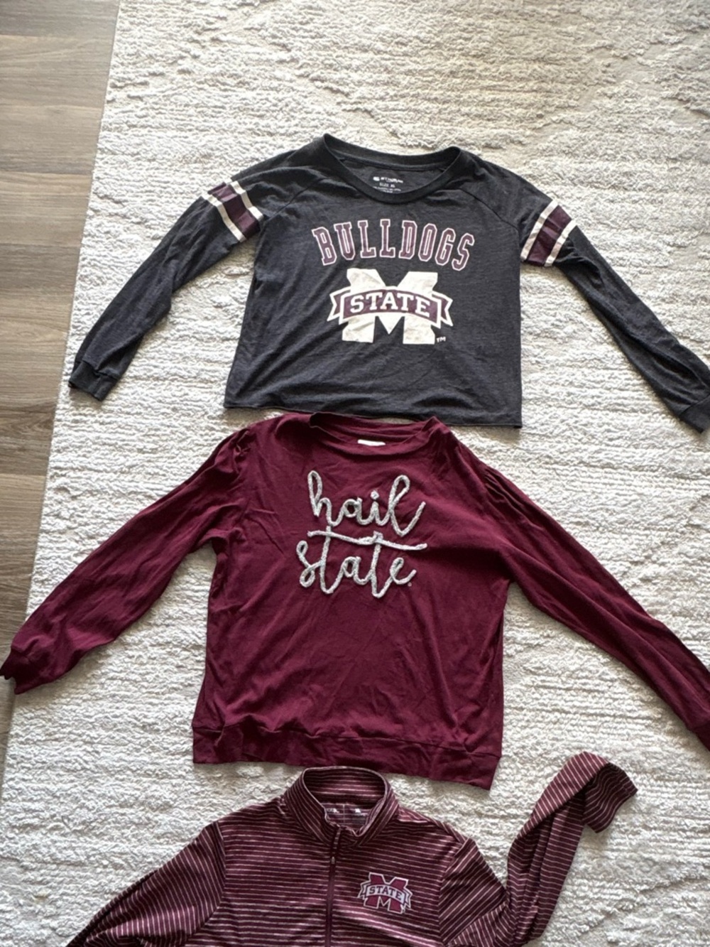 Mississippi State 'Hail State' Long Sleeve Tops Size XL - Picture 5 of 7